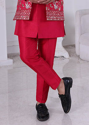 Pink Pure Silk 2 Pc Indo Western Set