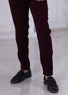 Maroon Pure Silk 2 Pc Indo Western Set