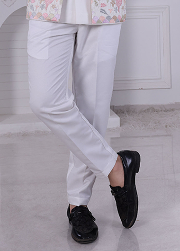 Cream Pure Silk 2 Pc Indo Western Set