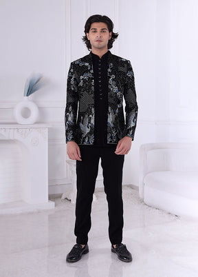 Black Velvet 2 Pc Indo Western Set