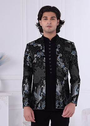 Black Velvet 2 Pc Indo Western Set