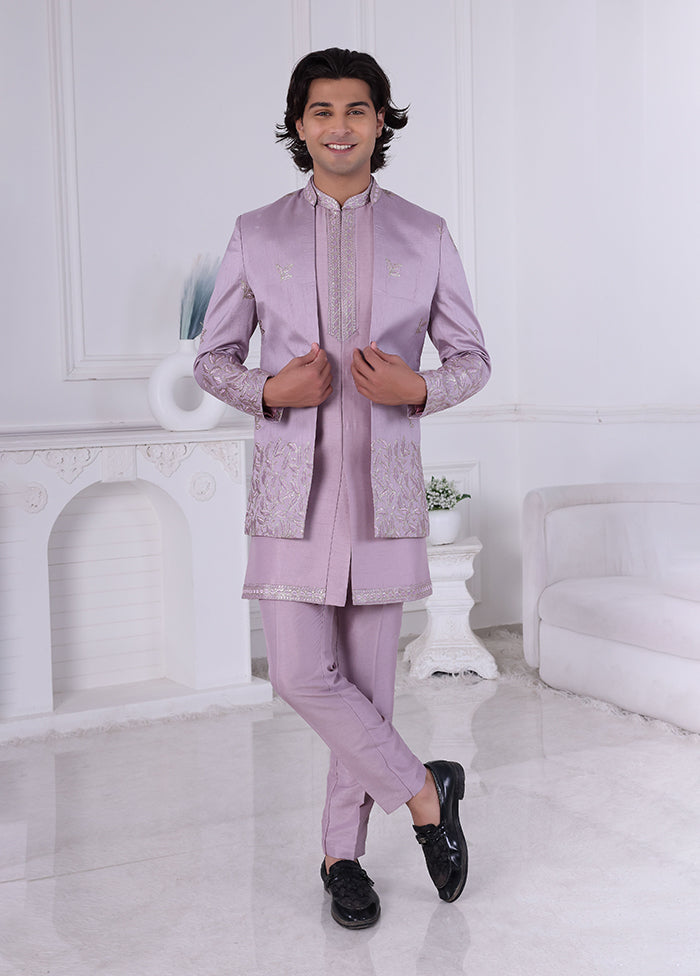 Pink Pure Silk 2 Pc Indo Western Set