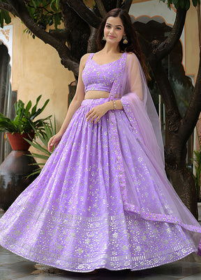 Lavender Georgette Dupatta Lehenga Set