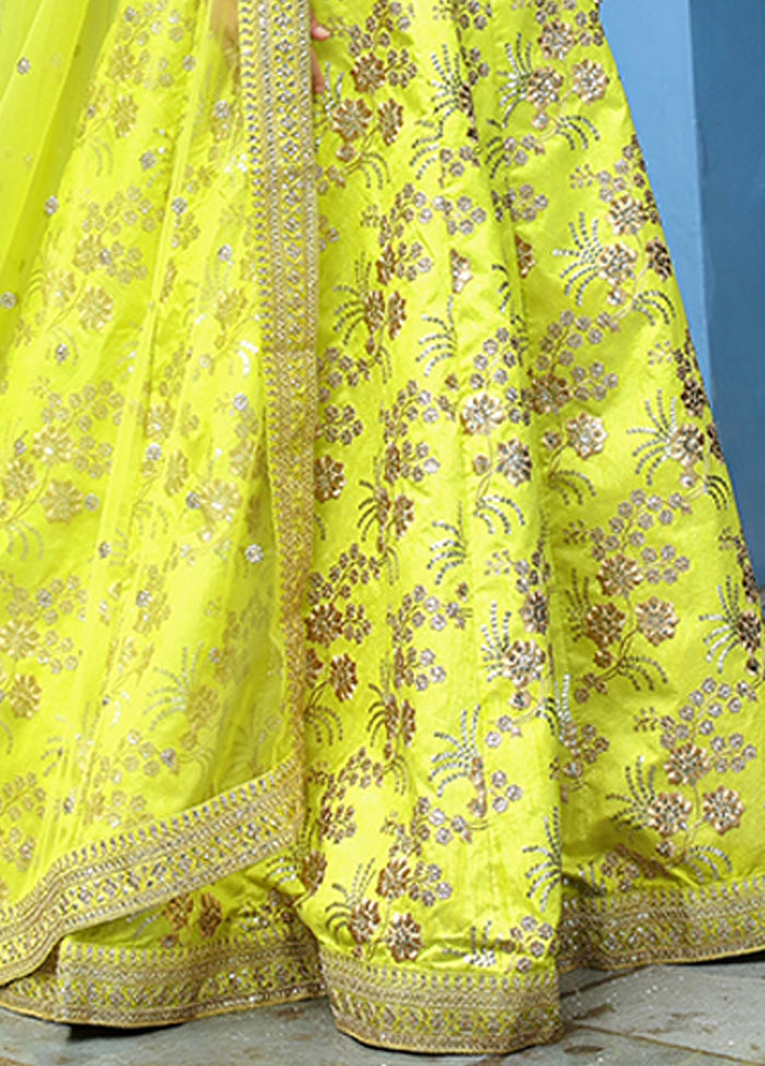 Multicolor Blended Silk Dupatta Lehenga Set
