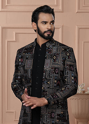 Black Velvet 2 Pc Indo Western Set