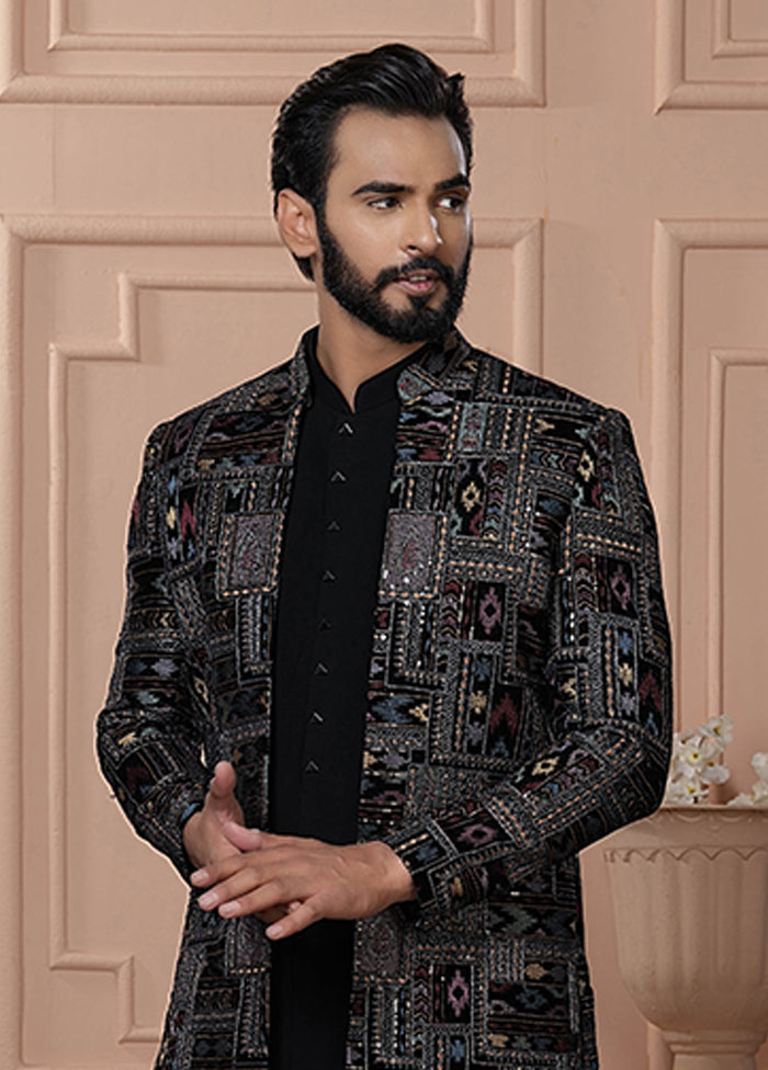 Black Velvet 2 Pc Indo Western Set