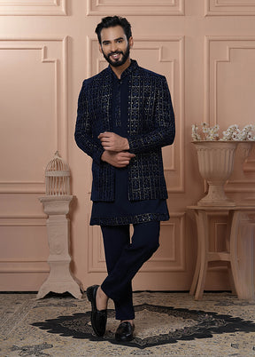 Blue Velvet 2 Pc Indo Western Set