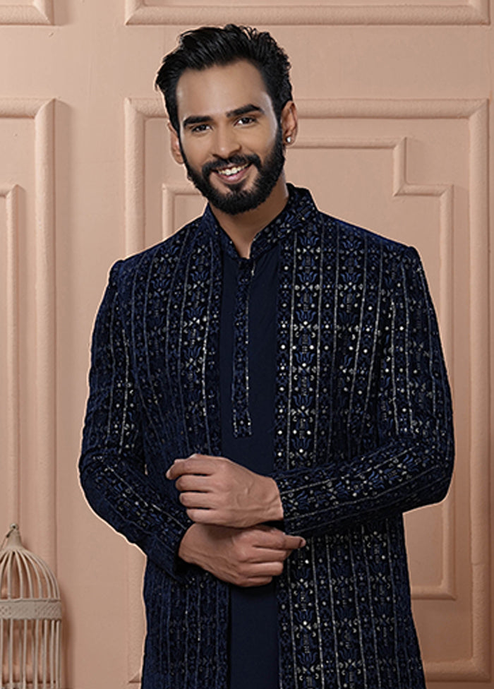 Blue Velvet 2 Pc Indo Western Set