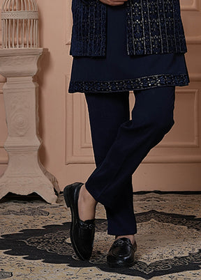 Blue Velvet 2 Pc Indo Western Set