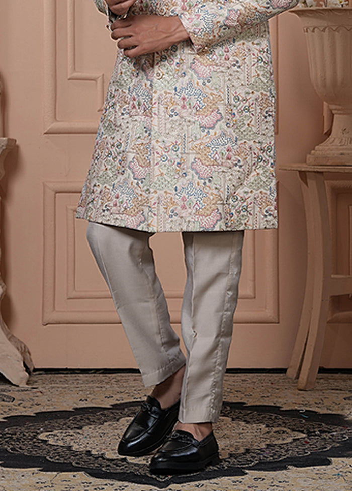 Cream Cotton 2 Pc Indo Western Set