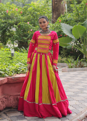 Multicolor Blended Silk Lehenga Set