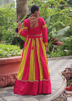 Multicolor Blended Silk Lehenga Set