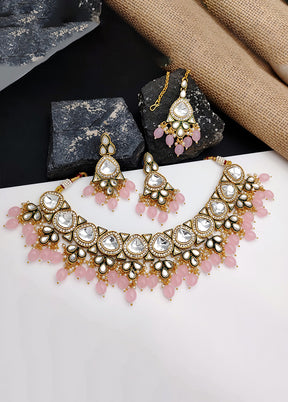 Pink Alloy Jewellery Set