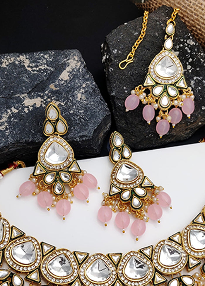 Pink Alloy Jewellery Set