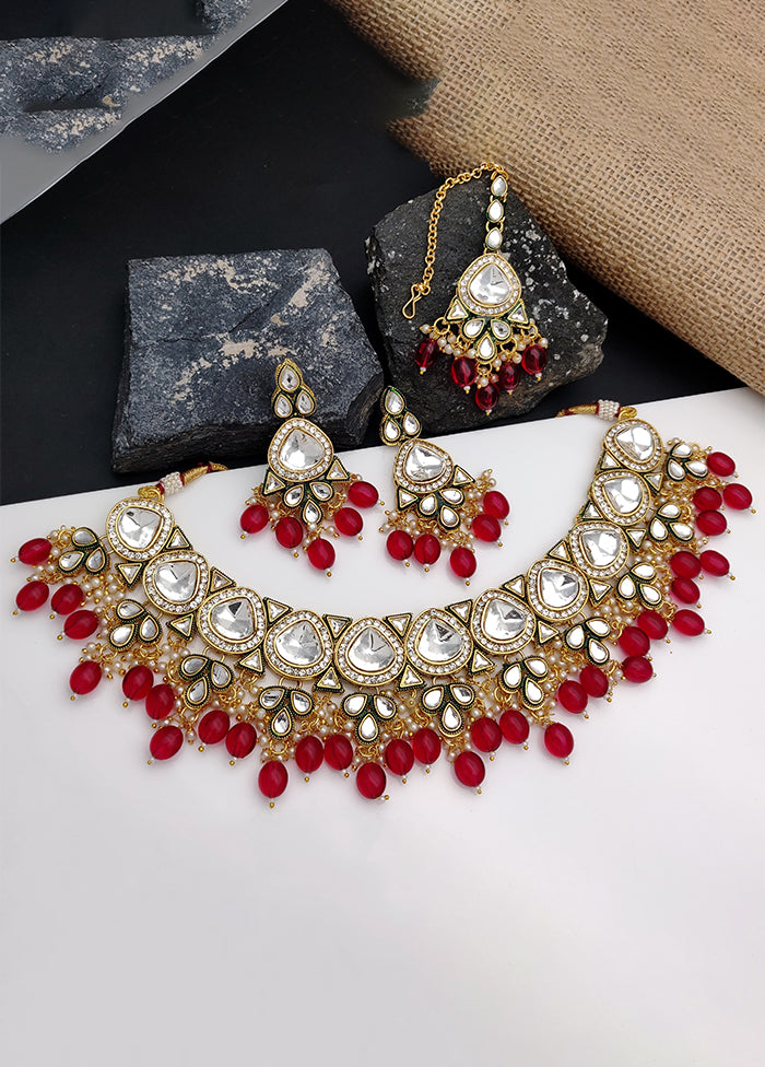 Red Alloy Jewellery Set