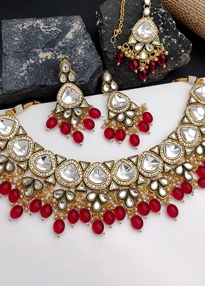 Red Alloy Jewellery Set