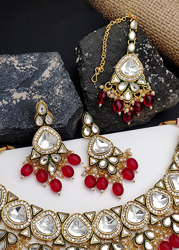 Red Alloy Jewellery Set