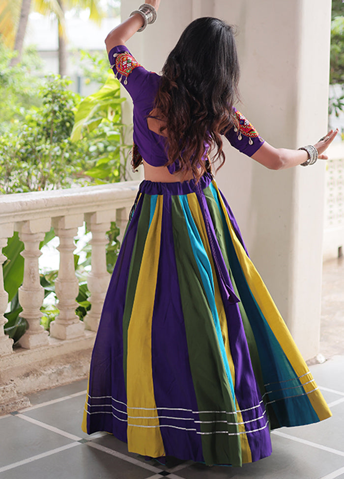 Purple Blended Silk Dupatta Lehenga Set