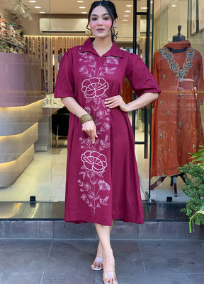 Multicolor Embroidery Work Viscose Kurti