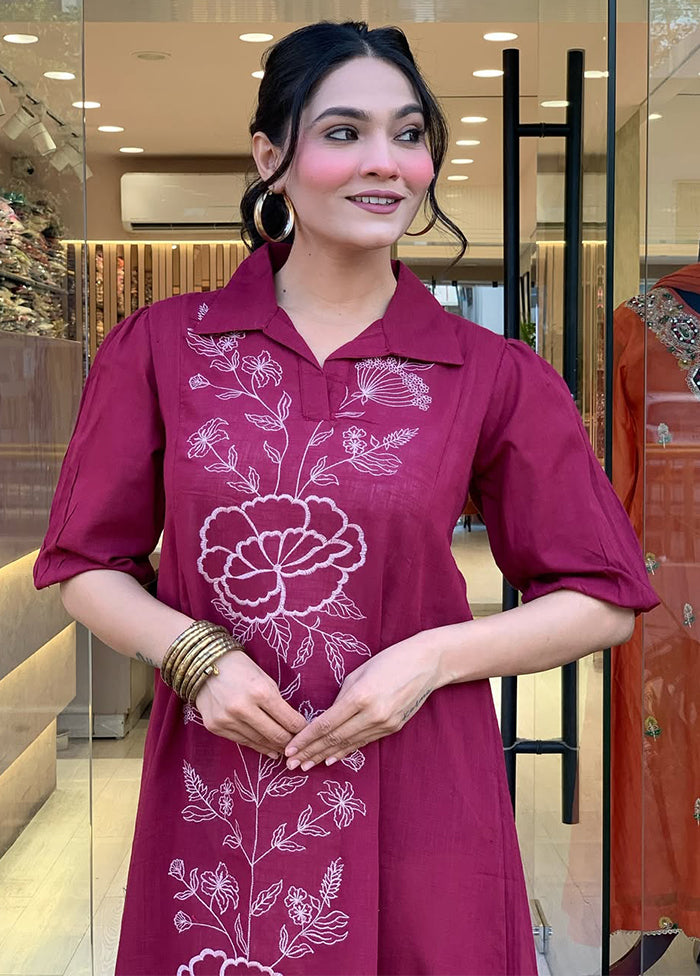 Multicolor Embroidery Work Viscose Kurti