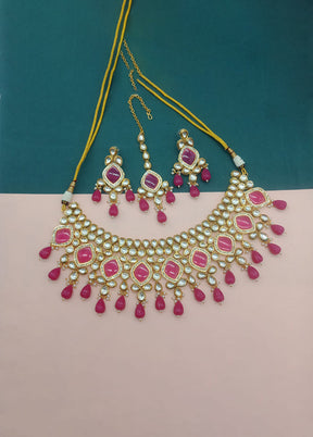 Pink Alloy Jewellery Set