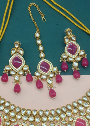 Pink Alloy Jewellery Set