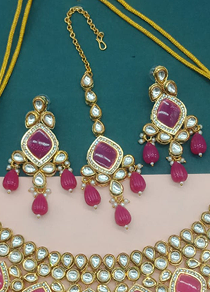 Pink Alloy Jewellery Set