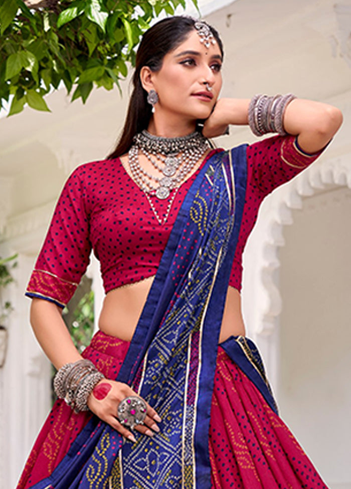 Pink Blended Silk Dupatta Lehenga Set