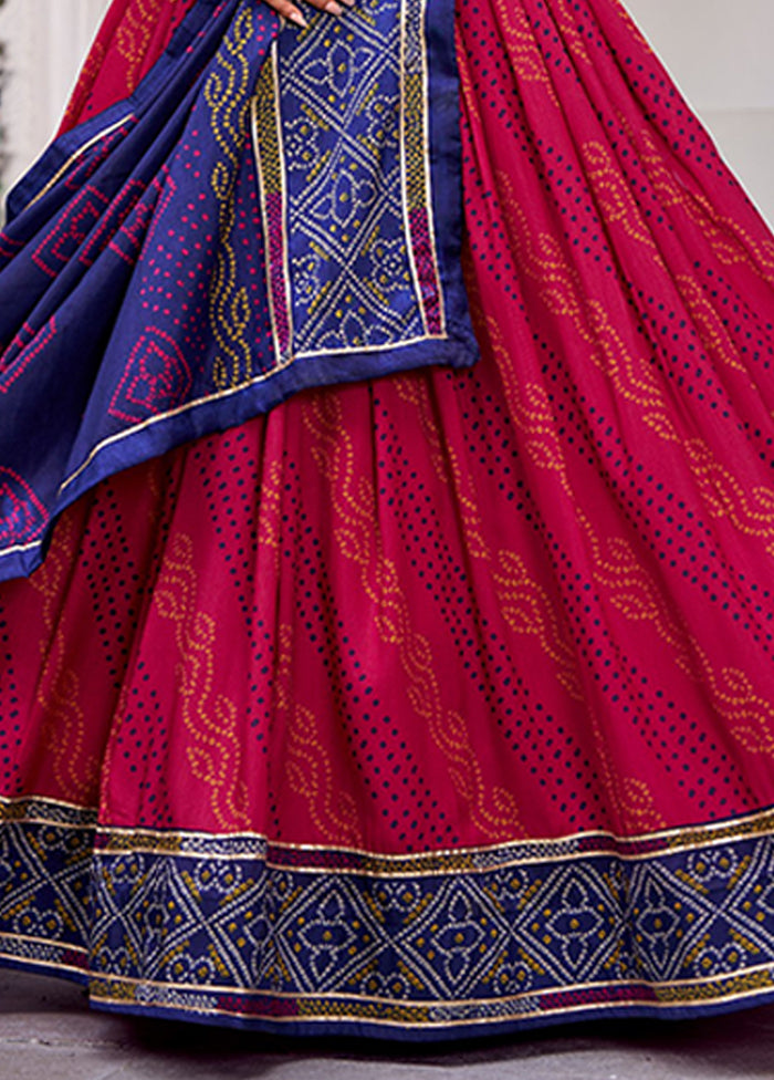 Pink Blended Silk Dupatta Lehenga Set