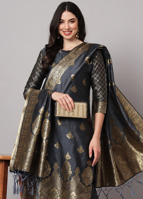 3 Pc Grey Cotton Suit Set