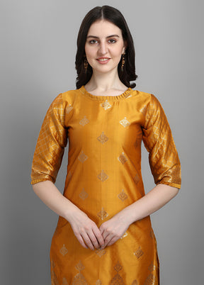 3 Pc Yellow Cotton Suit Set