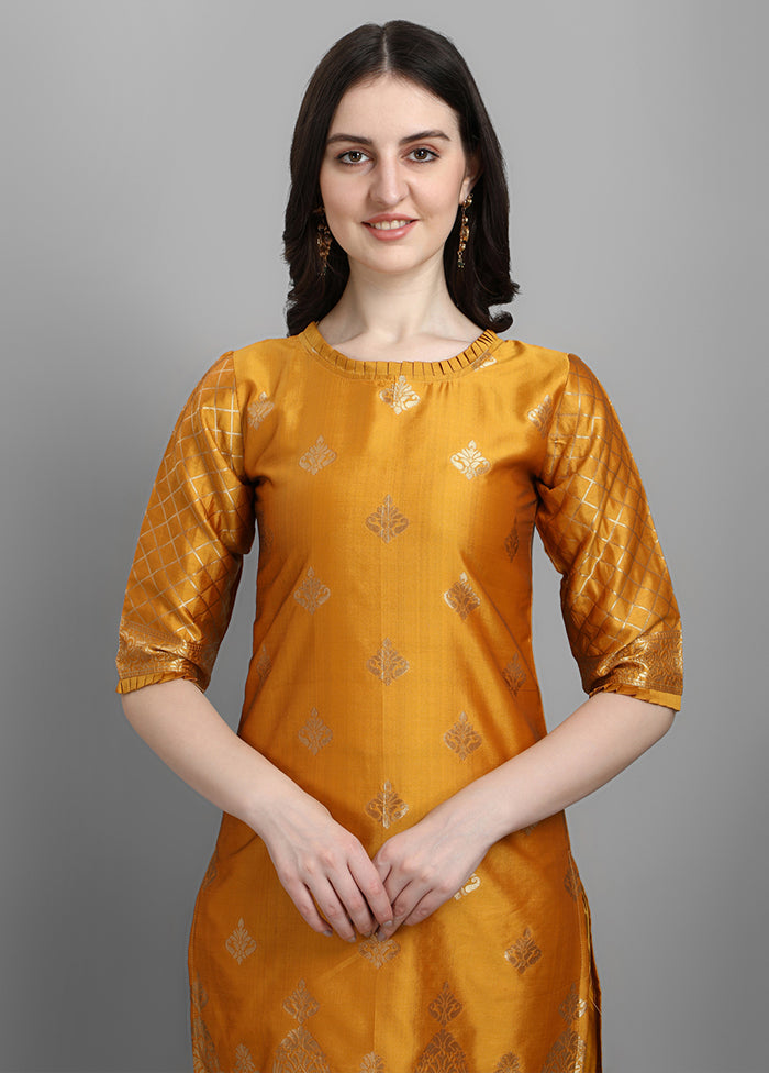 3 Pc Yellow Cotton Suit Set