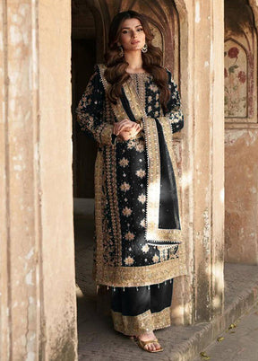 3 Pc Black Georgette Suit Set