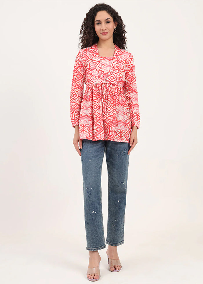 Multicolor Woven Work Cotton Kurti