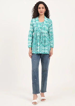 Multicolor Woven Work Cotton Kurti