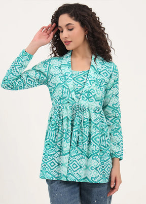 Multicolor Woven Work Cotton Kurti