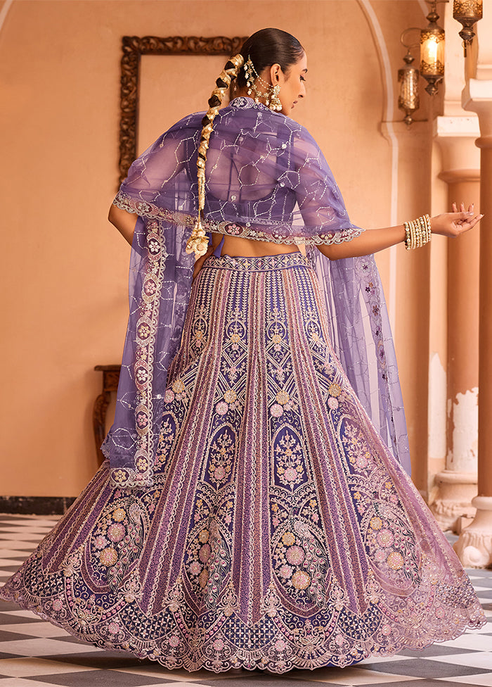 Lavender Net Dupatta Lehenga Set