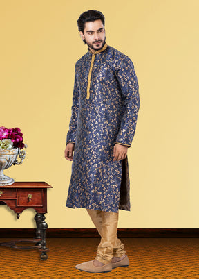 Multicolor Silk 2 Pc Kurta Pajama Set
