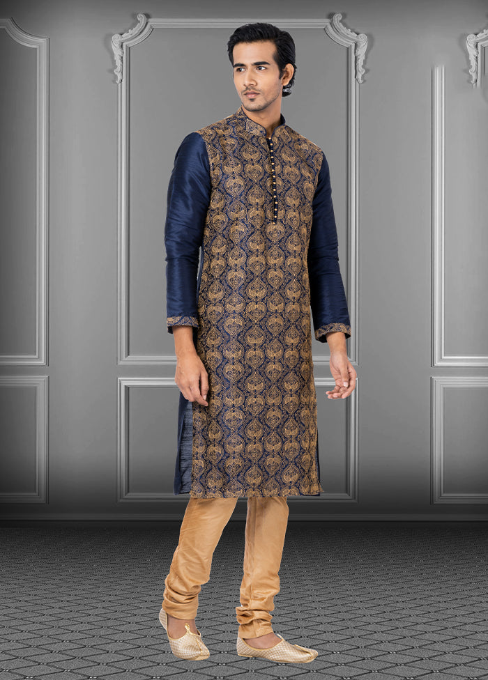 Multicolor Silk 2 Pc Kurta Pajama Set