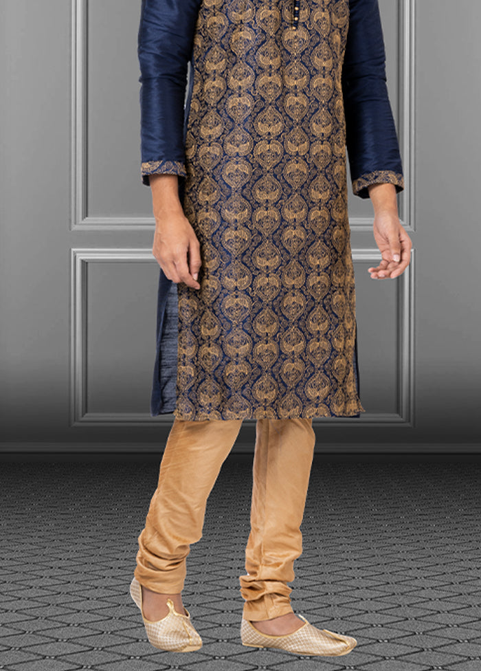 Multicolor Silk 2 Pc Kurta Pajama Set