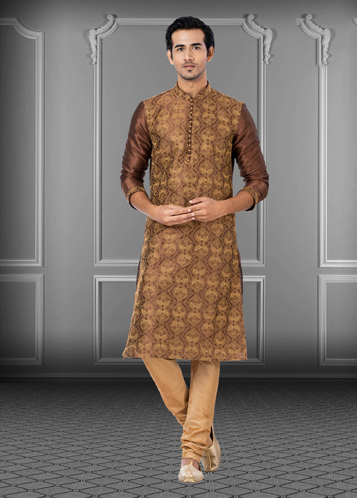 Multicolor Silk 2 Pc Kurta Pajama Set
