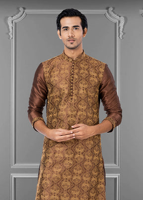 Multicolor Silk 2 Pc Kurta Pajama Set