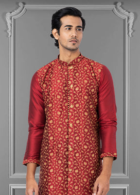 Multicolor Silk 2 Pc Kurta Pajama Set