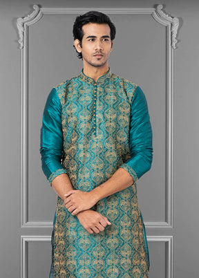 Multicolor Silk 2 Pc Kurta Pajama Set
