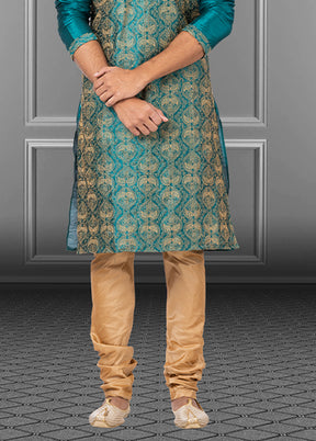 Multicolor Silk 2 Pc Kurta Pajama Set