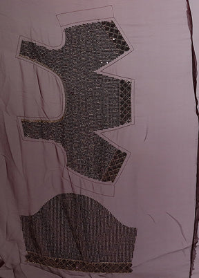 Purple Handloom Pure Georgette Saree With Blouse Piece