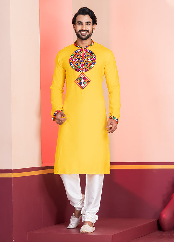 Yellow Silk Kurta & Pajama Set