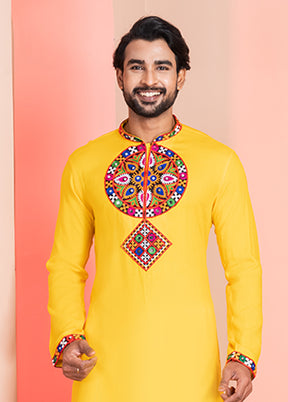 Yellow Silk Kurta & Pajama Set