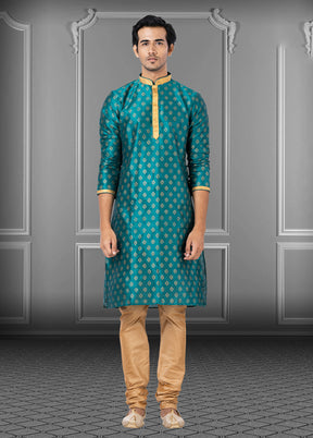 Multicolor Silk 2 Pc Kurta Pajama Set