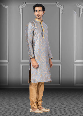 Multicolor Silk 2 Pc Kurta Pajama Set